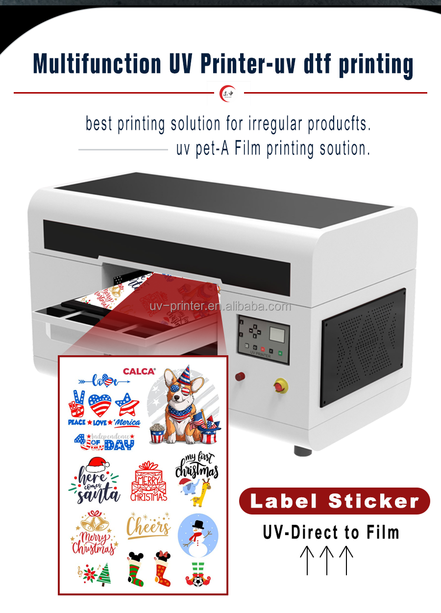 DOMSEM New A3 UV Sticker DTF Printer Inkjet Pet Film Sheet Sticker Uv Printing Machine