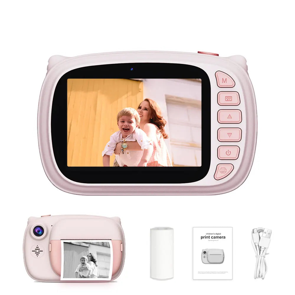 1080P HD Mini Camera Kids' Selfie Toddler Child Camera with Video Feature Print Style for Child's Birthday Gift