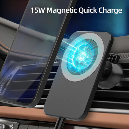 2025 New Arrivals Magnetic Car Charger Wireless Phone Holder Magnet 15W Fast Car Wireless Charger Adapter