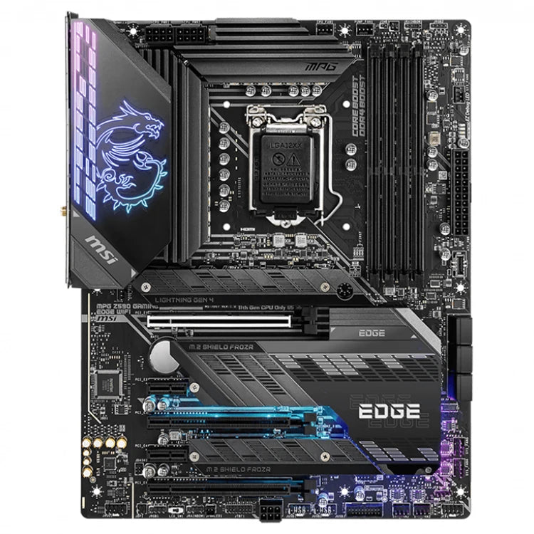 Used MS'I MPG Z590 GAMING EDGE WIFI Motherboard with 128GB DDR4 Memory Scokets Supports 11th and 10th Gen Intel Core Processors