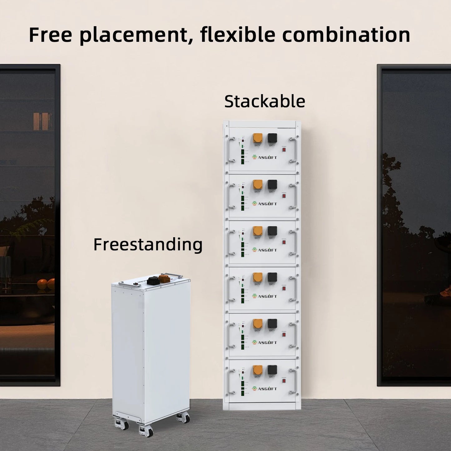 ASGOFT DIY Battery Box 48 V 280Ah 304Ah MB31 15kWh 16kWh LiFePO4 Lithium Phosphate Battery Pack DIY Battery Kits Set Metal Case