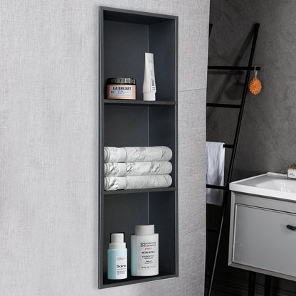 High Quality Reusable Stainless Steel Shower Room Shelf Modern Corner Mounted No Nailing Required-Wall-Mounted Bathroom Shelf