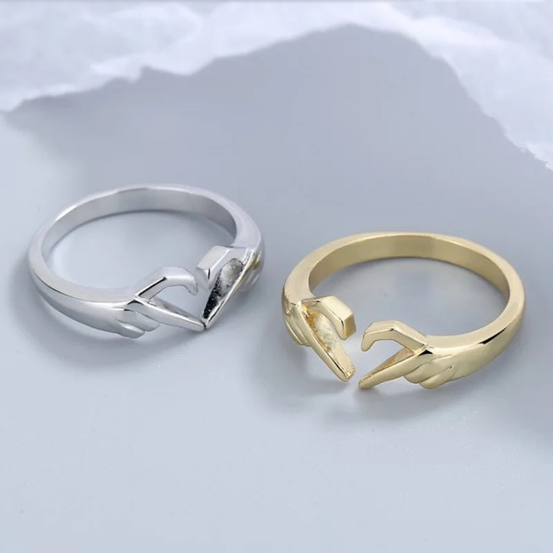 Q355 Heart Shape Stainless Steel Ring Modern Unisex Fashion Jewelry Gift Plain Design For Couple Or Self