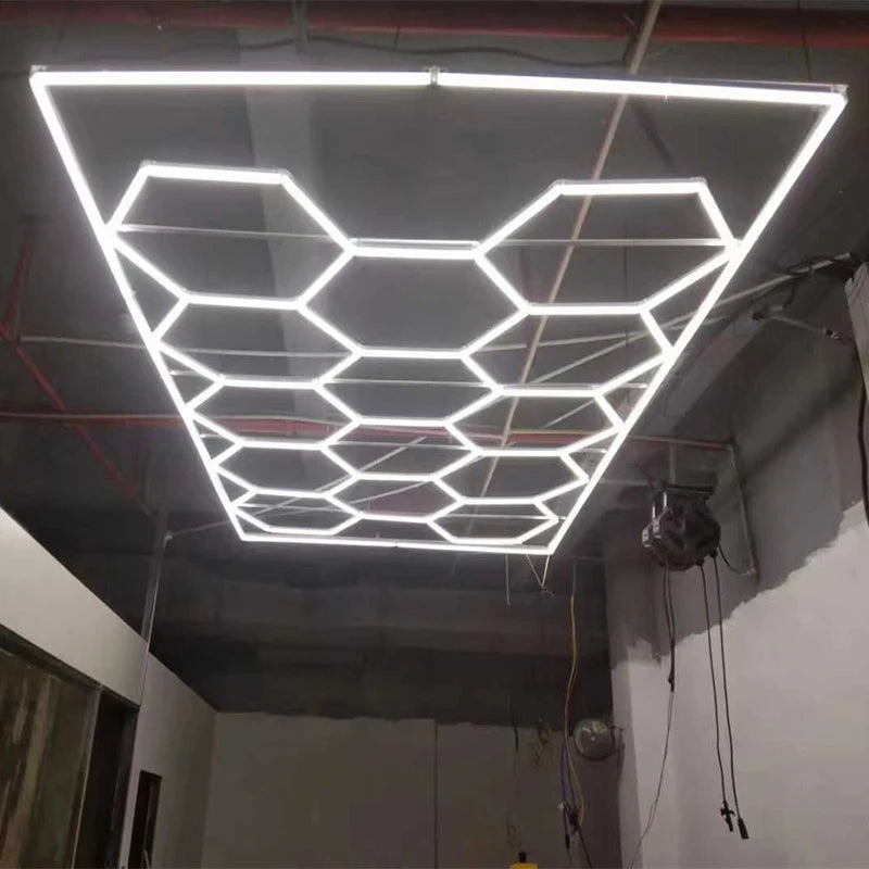 Wholesale Cheap 2.4x4.8m Honeycomb Led Light Hexagonal Light Led Ceiling for Garage Work Led Light