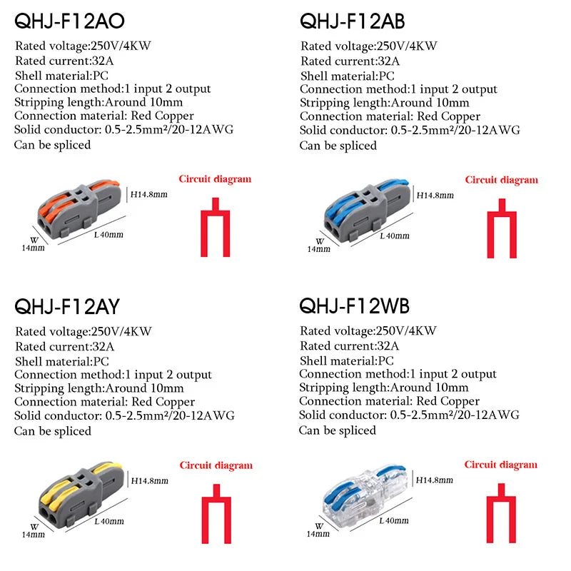 Wire Connector 1 Input Multiple Output Electrical Splitter Push-in Terminal Block Butt Home LED Light Quick Wiring Connectors