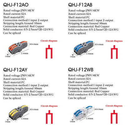 Wire Connector 1 Input Multiple Output Electrical Splitter Push-in Terminal Block Butt Home LED Light Quick Wiring Connectors