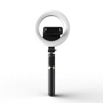Q07 Selfie Stick Tripod with 6 Inch 3 Color Temperature Ring Light 798mm Foldable for Video Vlog