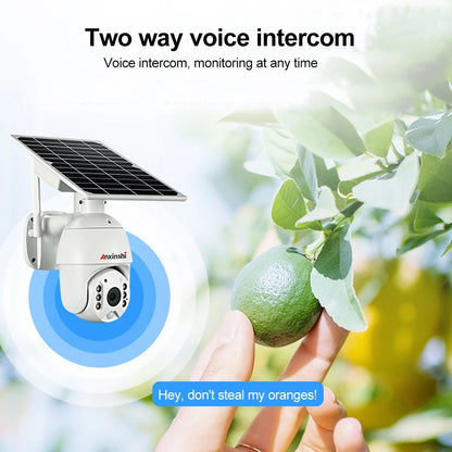Anxinshi Ubox App 1080P Two Way Voice 4G Wifi IP Solar Panel Battery Dual Power PTZ CCTV Camera
