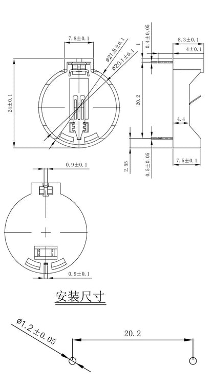CR2032 Battery Button Cell Holder Socket Case CR2025 Battery Holder 2032