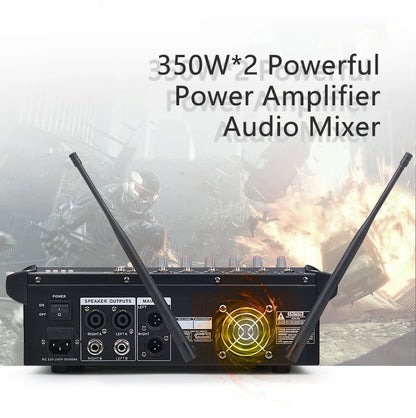 GAX-602W Professional Dj Audio Mixer Amplifier Mixer Wireless Microphone for Family Party Stage KTV