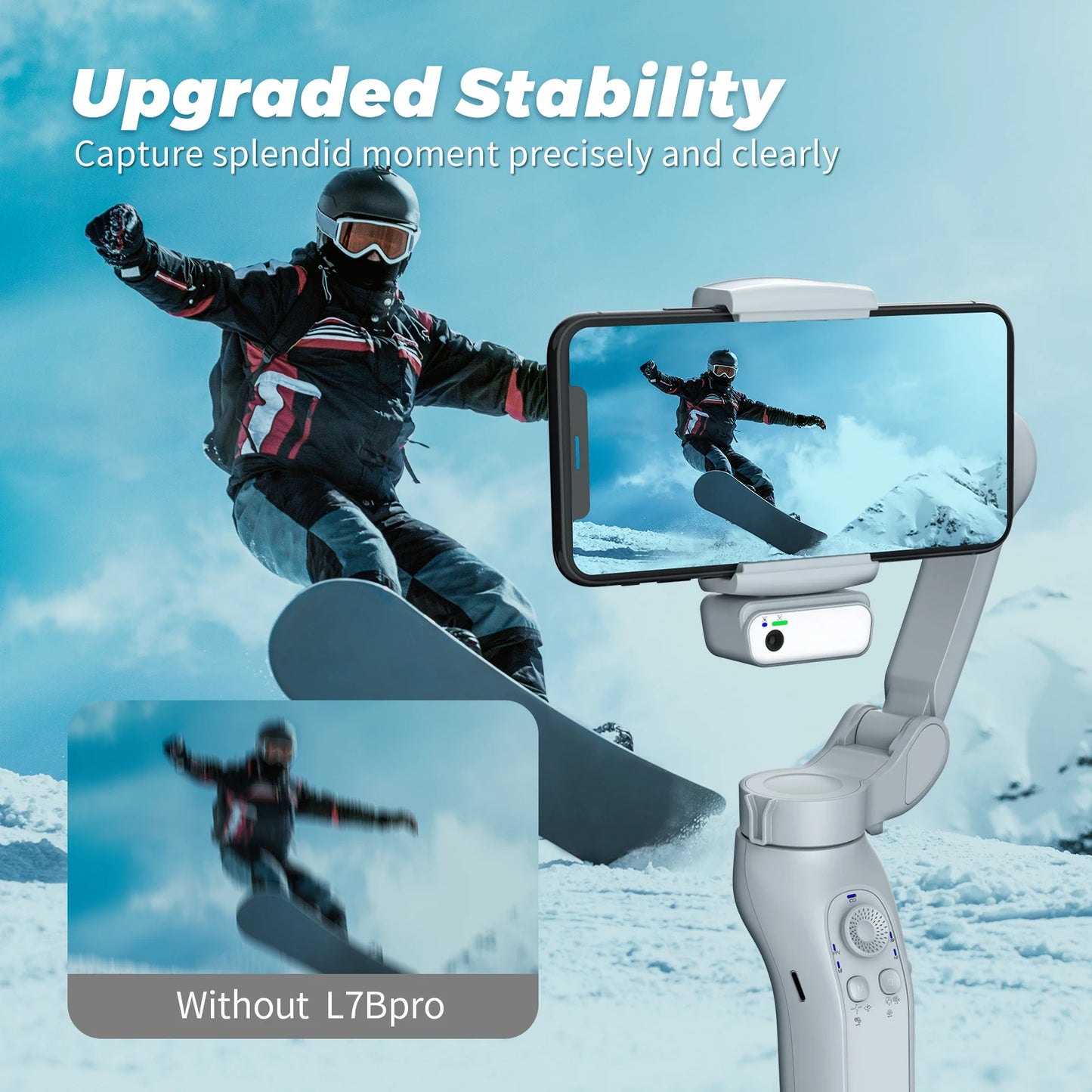 Best Seller L7Bpro Handheld 3  Foldable Panoramic Shooting 360 Degree Auto Face Tracking Phone Gimbal Stabilizer