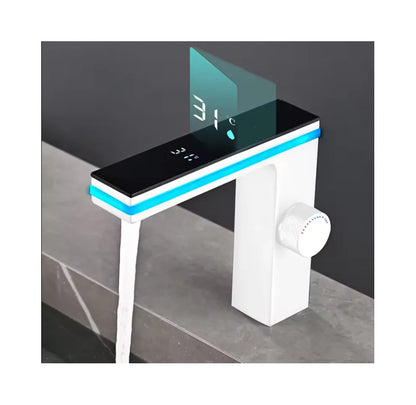 LED Intelligent Digital Temperature Display Hydroelectric Power Smart Surround Atmosphere Brass Aluminum Bathroom Basin Faucet