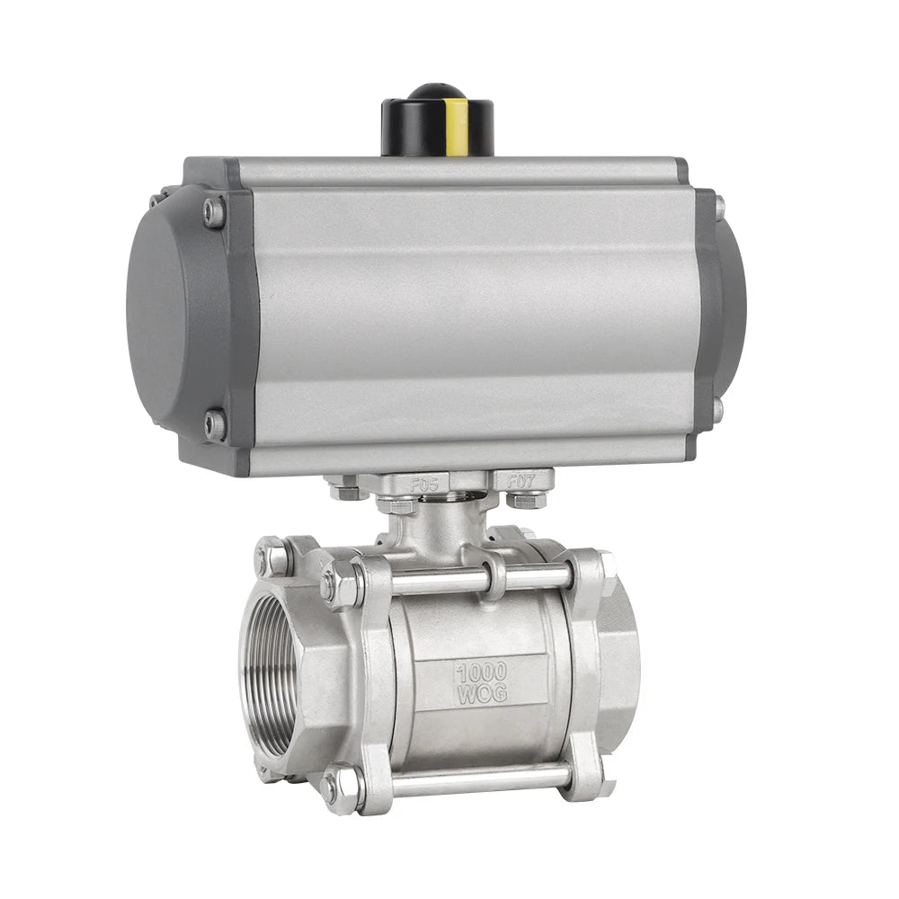 304 Stainless Steel Q611F-16P Pneumatic Three-piece Screw Ball Valve with High Temperature Internal Thread On-Off OEM Supported