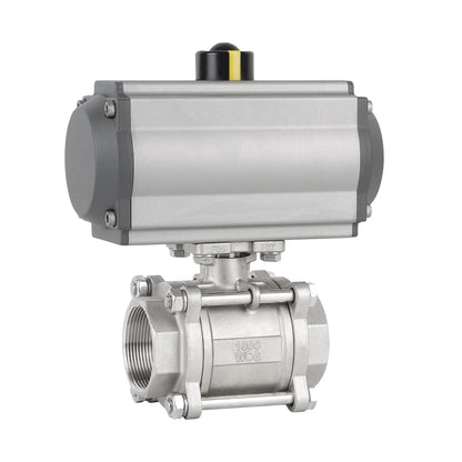 304 Stainless Steel Q611F-16P Pneumatic Three-piece Screw Ball Valve with High Temperature Internal Thread On-Off OEM Supported