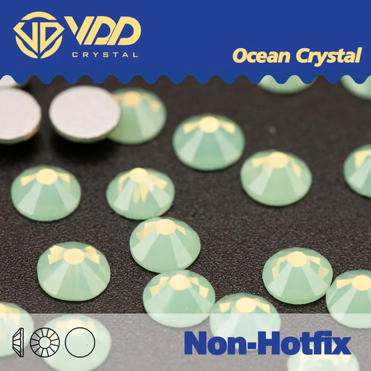 VDD 046 Green Opal SS3-SS30 Non-Hotfix Glass Rhinestones Crystal Flatback Stones Diamond Nail Art DIY Crafts Accessories