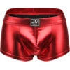 Patent Imitation Leather Shiny Fashion Low-rise Floral Knitted Boxer Briefs Waist Garment Dyed Casual Club Party Men's