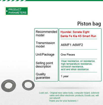 Hot New A6MF1 A6MF2 Driveline Piston Kit for Hyundai Kia Gear Boxes Piston Overhaul Kit Vehicle Parts Accessories