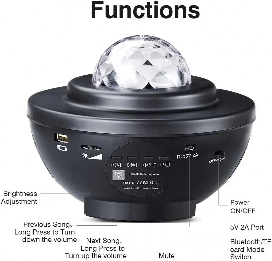 2020 New Modern LED Star Projector Hot Sale Night Sky Unique Galaxy for Kids' Bedroom Electric Dropshipping Oversea Stock ABS