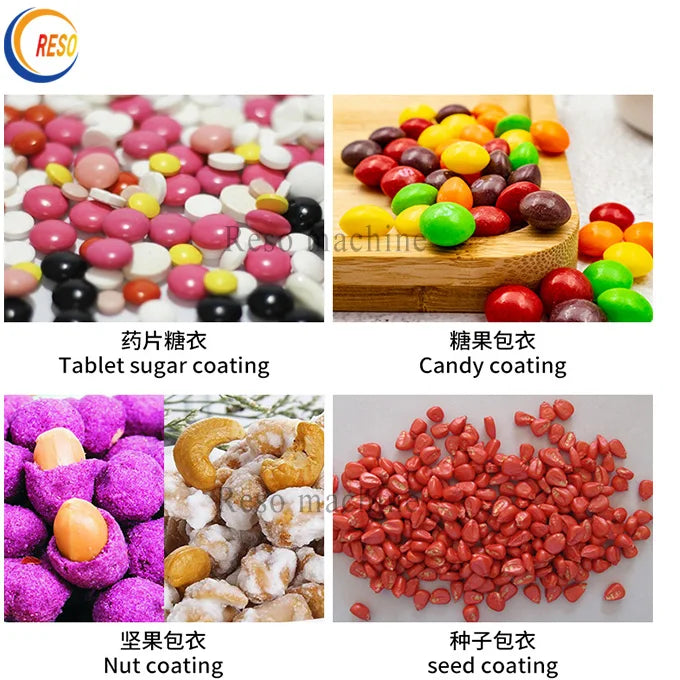 Chocolate Glazing Machine Almond Nut Film Coater Peanut Sugar Coating Machine