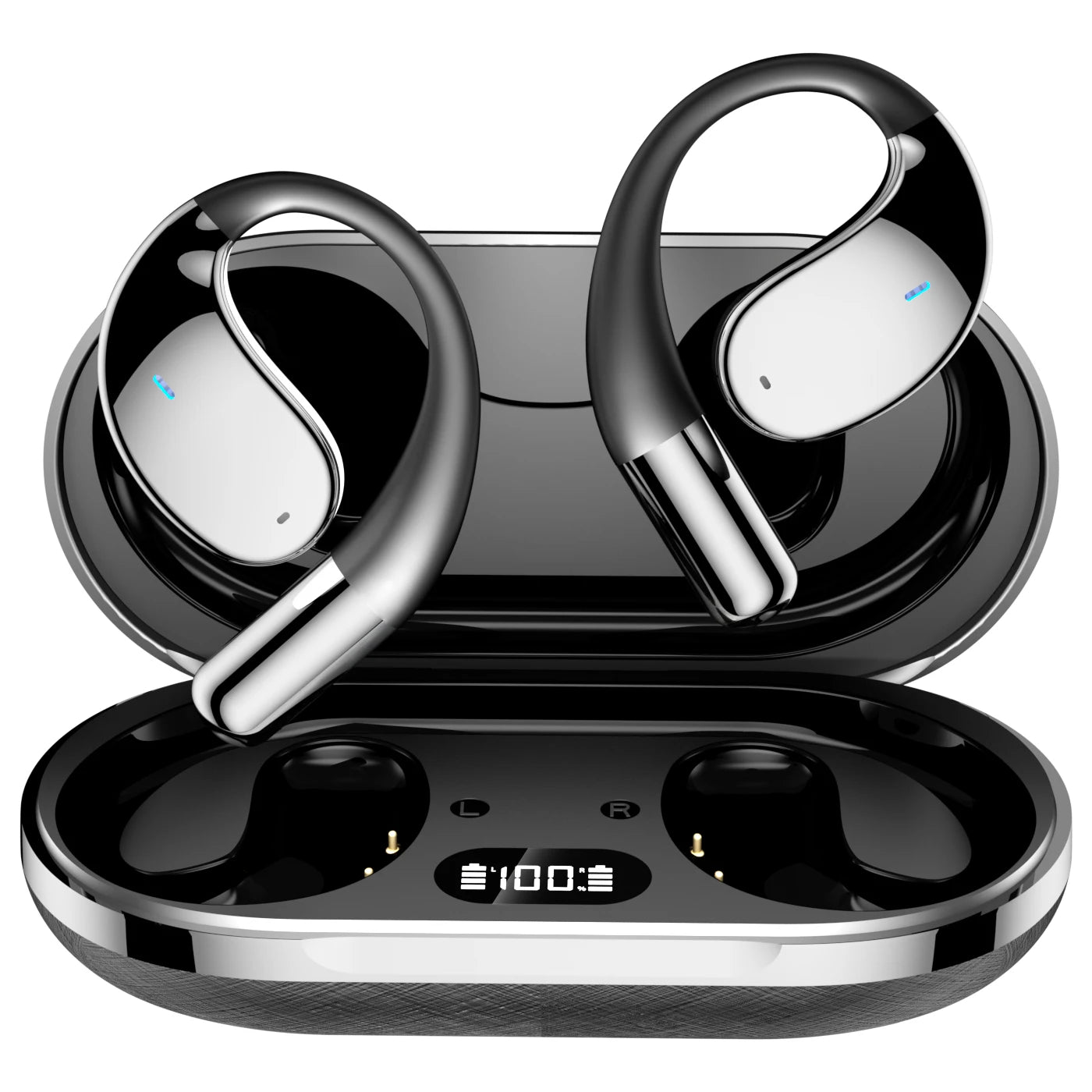 Newest BT 5.3 OWS Earbuds Stereo Deep Bass Over Ear Bud With Earhooks  Noise Cancelling Mics Sport Wireless Headphone
