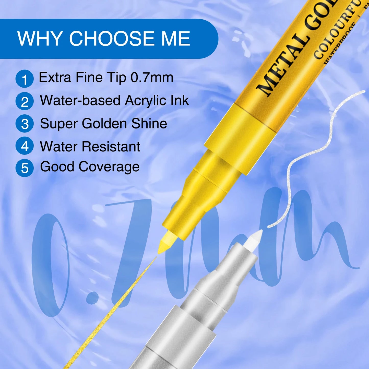 The New Listing Extra Fine Tip  Metallic Permanent Markers for Artist Illustration, Crafts, Gift Card Making