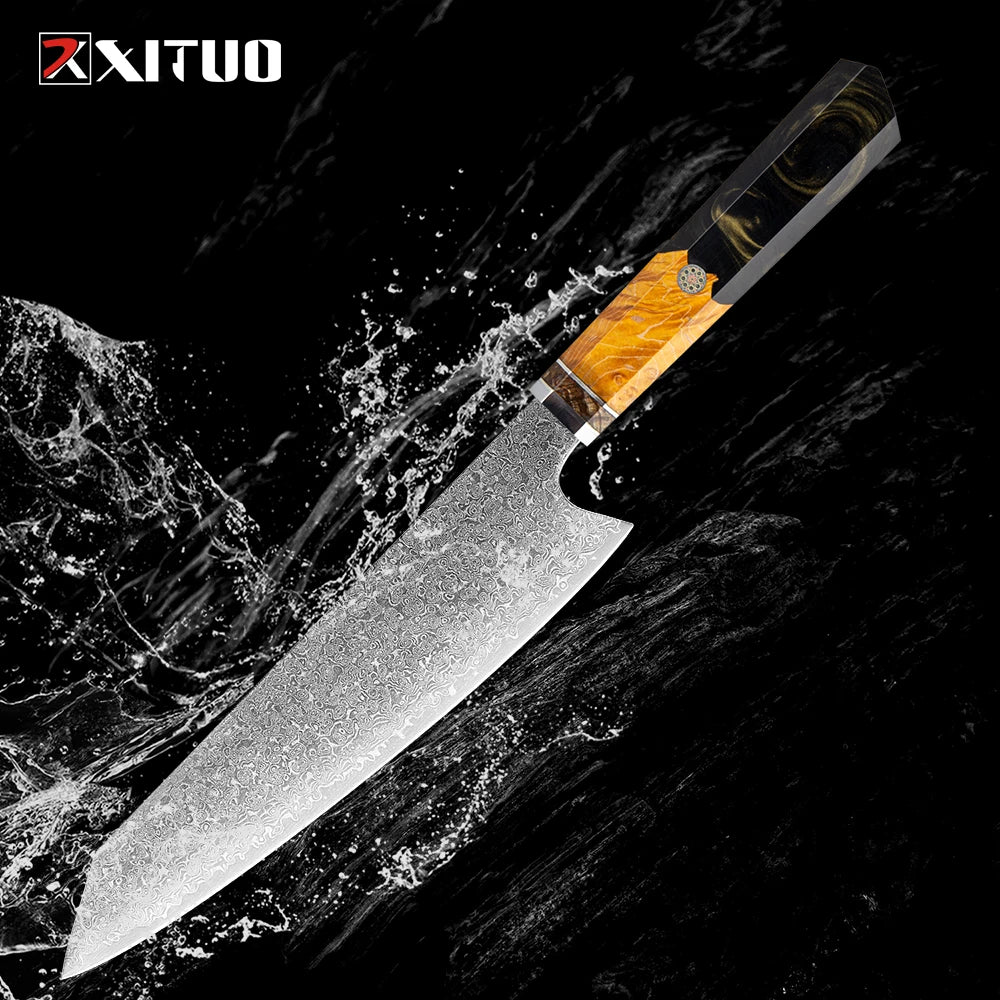Hot Sale Factory Direct Japanese Vg10 Damascus Steel Gyuto Knife Damascus Kiritsuke Knife Kitchen Knives