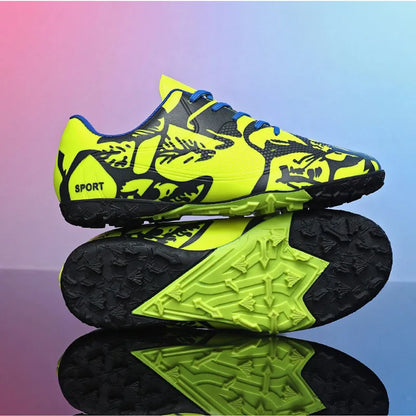 Men Anti Slip Soccer Spikes Shoes Wholesale High Top Youth Football CLeats Boots Artificial Turf Soccer Shoe