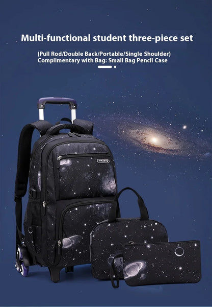 Japanese Korean Student Backpack Large Capacity Multi-Layer Breathable Design Waterproof Stylish Trolley for Stair Climbing