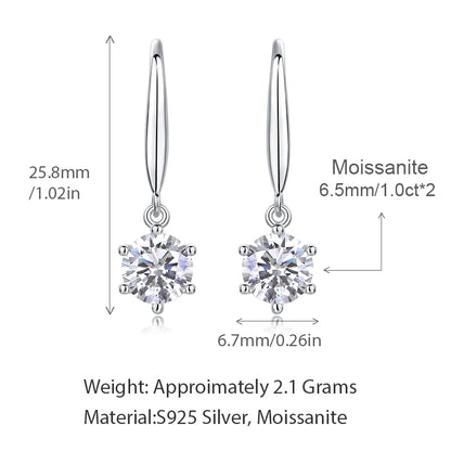 Hypoallergenic Customized Women Fashion Jewelry 925 Sterling Silver Fine Jewelry Earring Moissanite Earring
