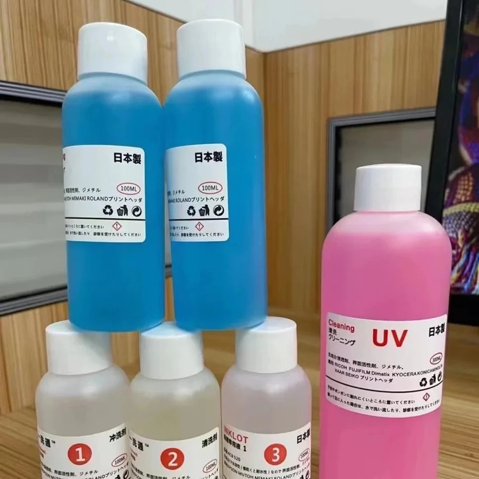 100ML DTF DTG Inkjet Printer Blue Cleaning Solution Dtf Liquid for 1390 DX5 DX7 XP600 L1800 L8050 4720 I1600 I3200 Printhead