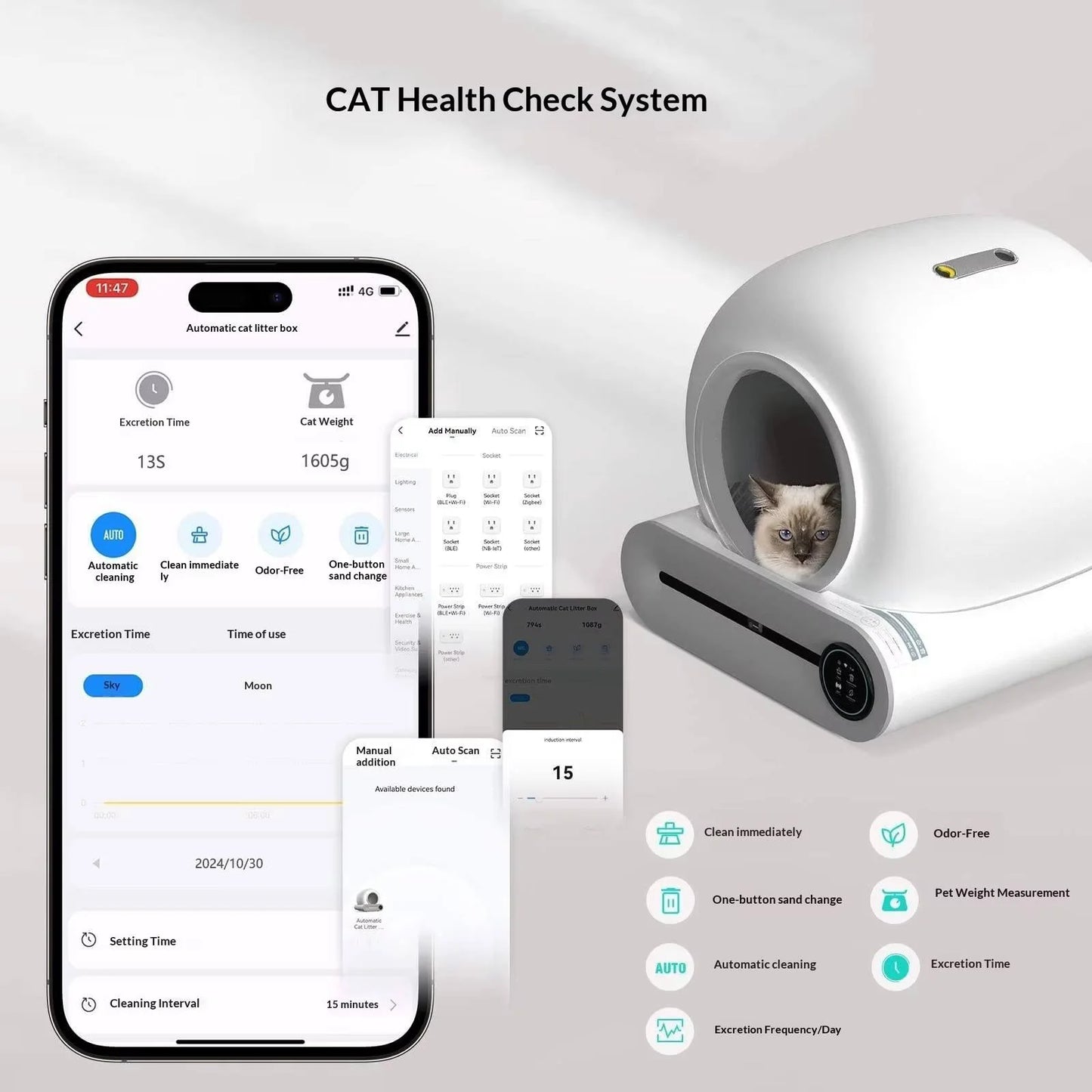 Free Shipping Within the EU Smart Cat Litter Box APP Control Full-Automatic Oversized Anti-Splash Easy Clean Sand Closed