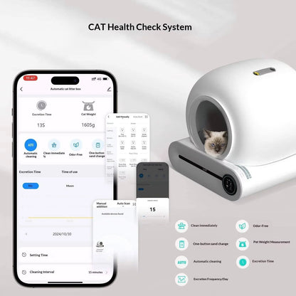 Free Shipping Within the EU Smart Cat Litter Box APP Control Full-Automatic Oversized Anti-Splash Easy Clean Sand Closed
