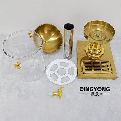 Hotel Catering Banquet Party Full Gold Stainless Steel 8L Self-service Cold Drink Machine Water Dispenser Beverage Juice Machine