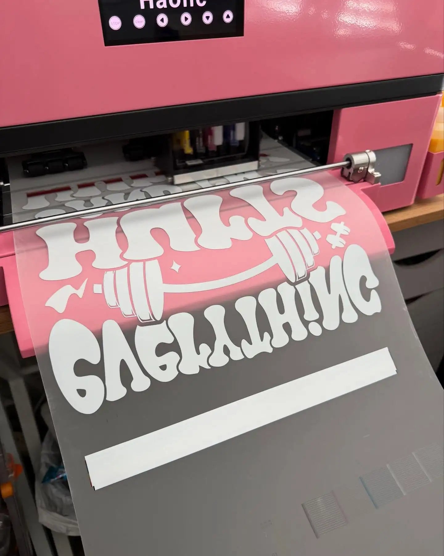Haolic A3 Pink DTF Printer XP600 Heat Transfer Machine DTG Machine with Automatic Cleaning Function for T-Shirts Fast Ship