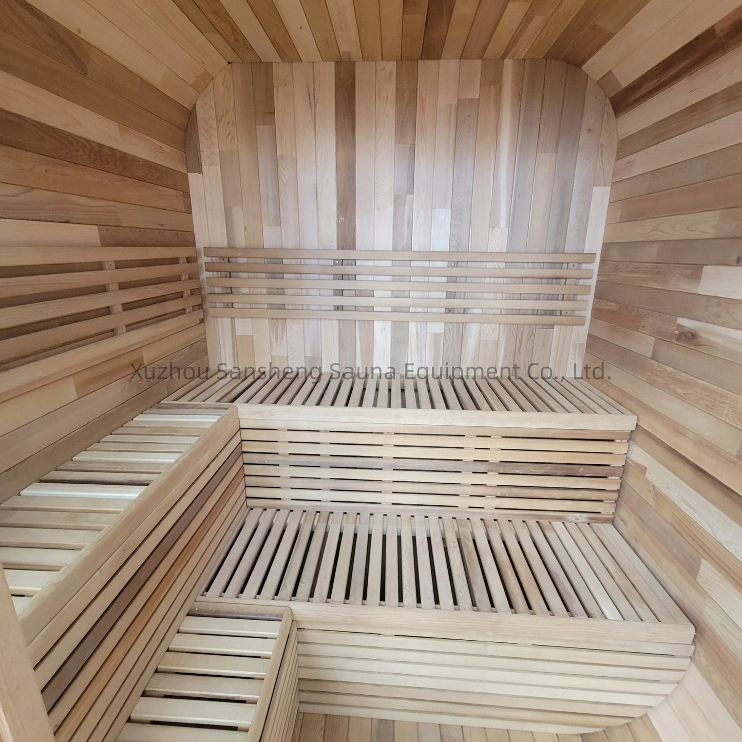 Traditional Outdoor Red Cedar Cube Barrel Steam Sauna Room 200x200x210cm Wet Sauna with Full Glass Door for Backyard Spa