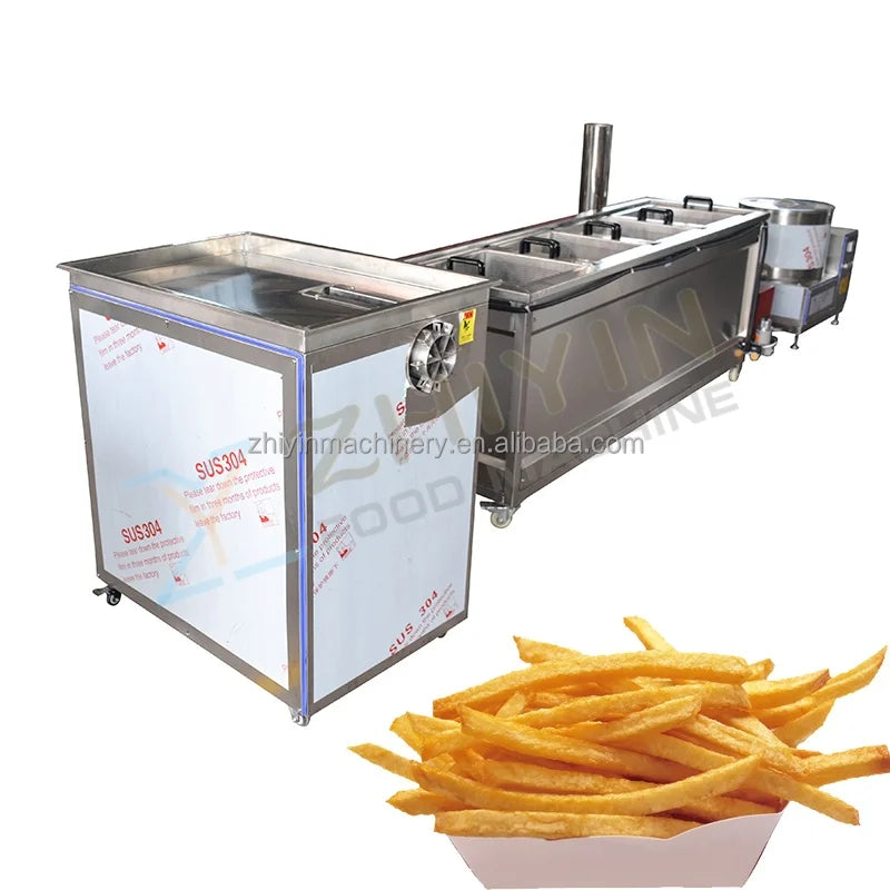 New Gas Heating Semi-Automatic Potato Chips French Fries Frying Machine 50-100kg/h High Efficiency Stainless Steel Production