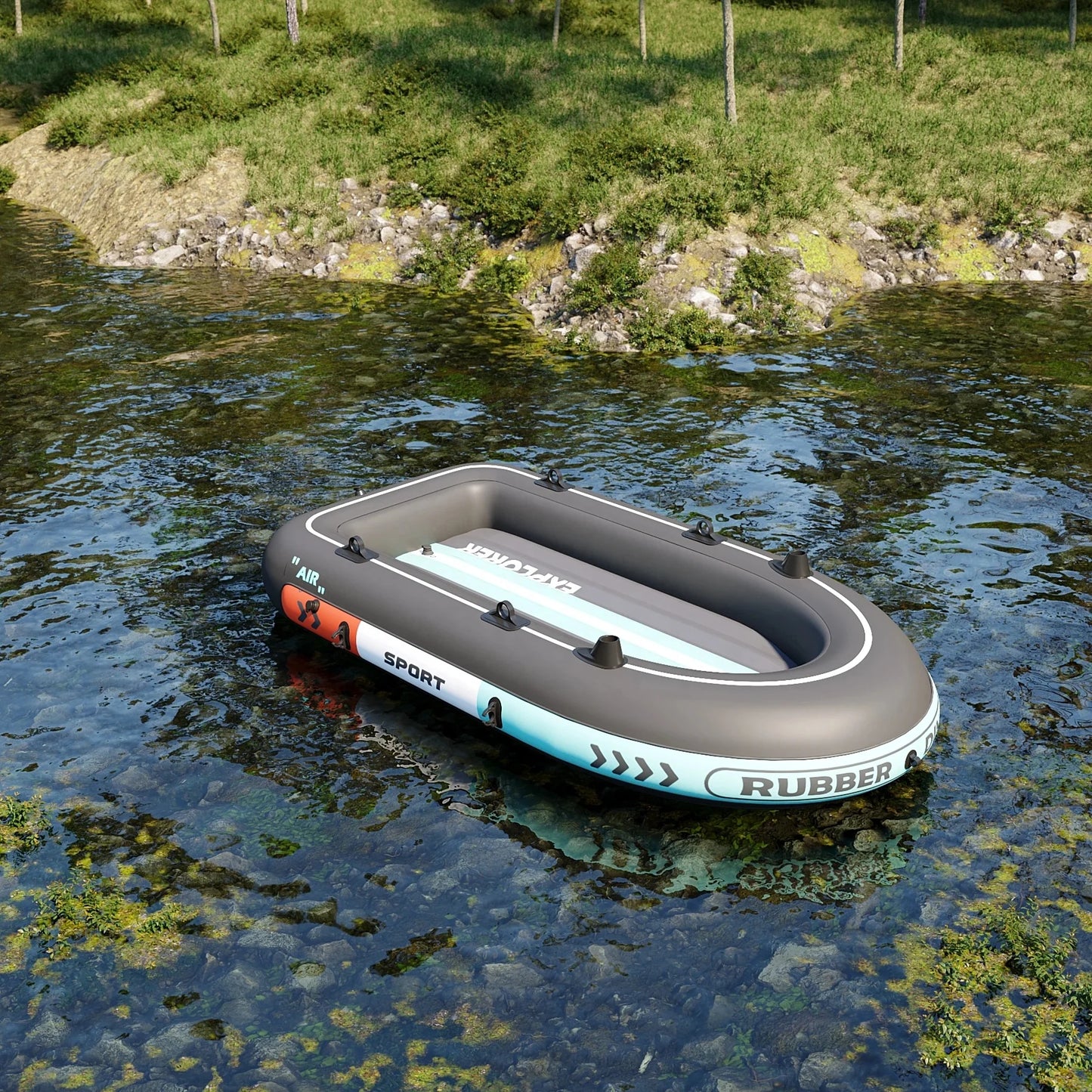 OEM Factory Price PVC  Material Rowing Boat with Hand Pump Outdoor Inflatable Fishing Boat for Sale