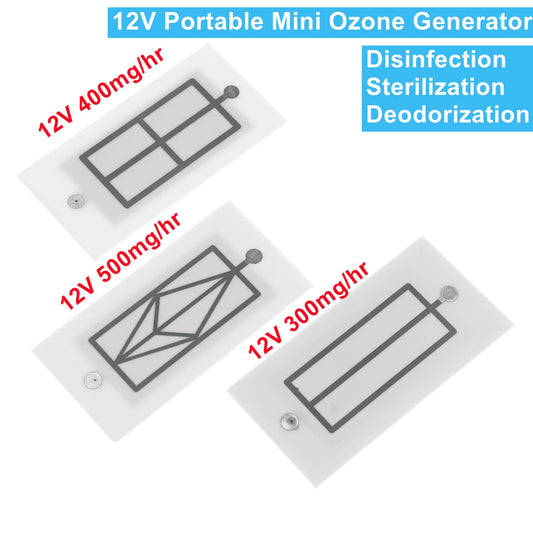 12V Portable Mini Ozone Generator 500/400/300mg Integrated Ceramic Plate Ozonizer Air Water Cleaner Air Purifier Accessories by PDG ibma