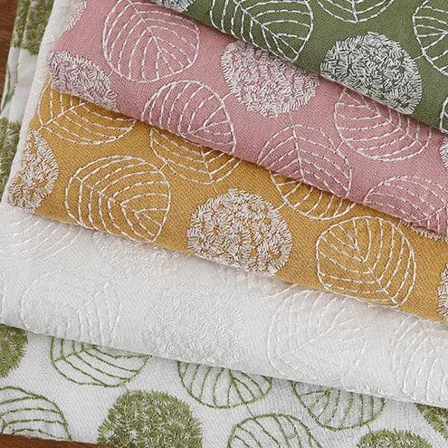 Width 120 cm Plain Embroidery Leaves Flowers Fabric Cotton Linen Rayon Viscose Fabric for Pillow Home Textile Fashion Dress Bag