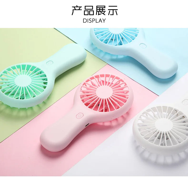 Colorful handheld mini fan portable USB charging convenient creative cool small fan pocket handheld fan summer gift