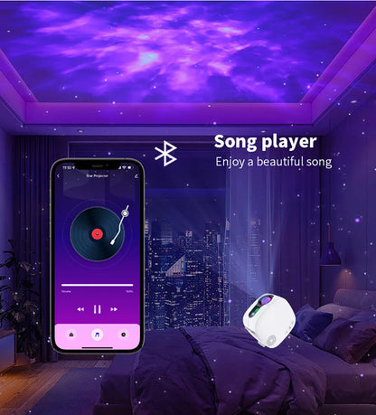 Yinzam AI Voice Control Music Ocean Aurora Starry Ocean Projector, LED Laser Night Light With Smartphone APP WiFi Alexa Control