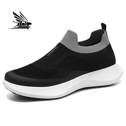 Men's Spring Breathable Slip-On Dad Shoes Large Size Soft Sole Casual Walking Shoes for Couple