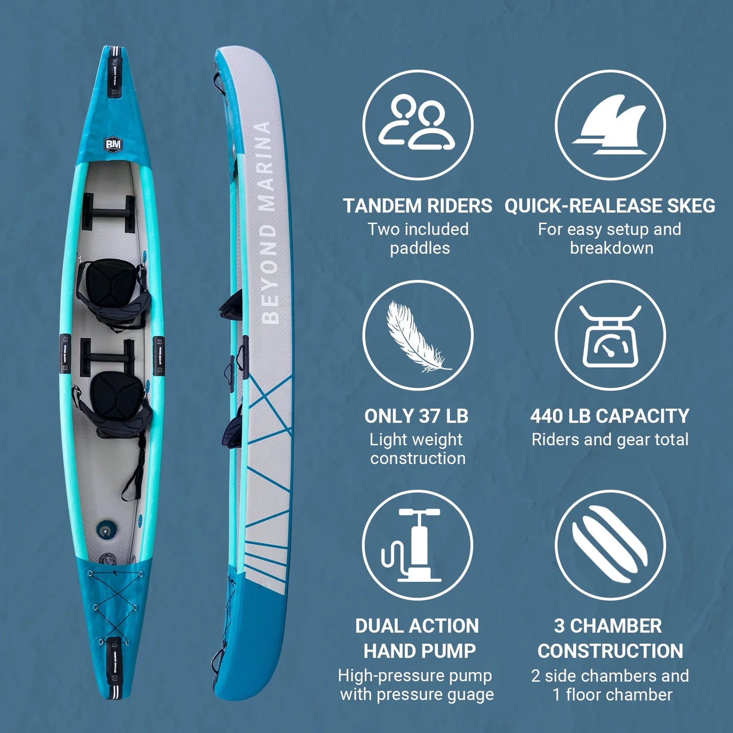 Whitewater Canoe Boat 2 Person Drop Stitch Inflatable Kayak for Fishing