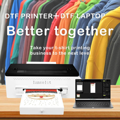 Lancelot 30cm DTF Printer with L1800 Print Head CMYK+White DTF Ink System for Custom Apparel and Startup Printing