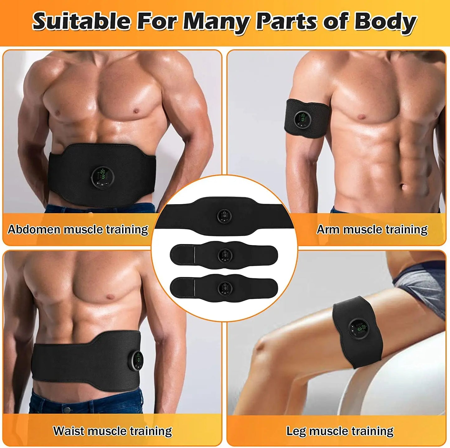 Toner Training Device Sports Fitness AB Workout Equipment Office Electronic Muscle EMS Stimulator Abs Abdominal Toning Belt