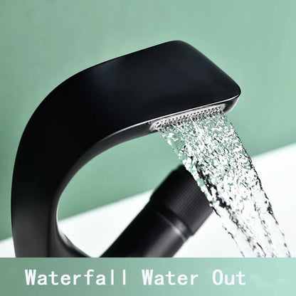 Touchless Ceramic Valve Core Modern Deck Mount Single Hole Brass Blackened Basin Taps Bathroom Faucet 3-Year Warranty Single