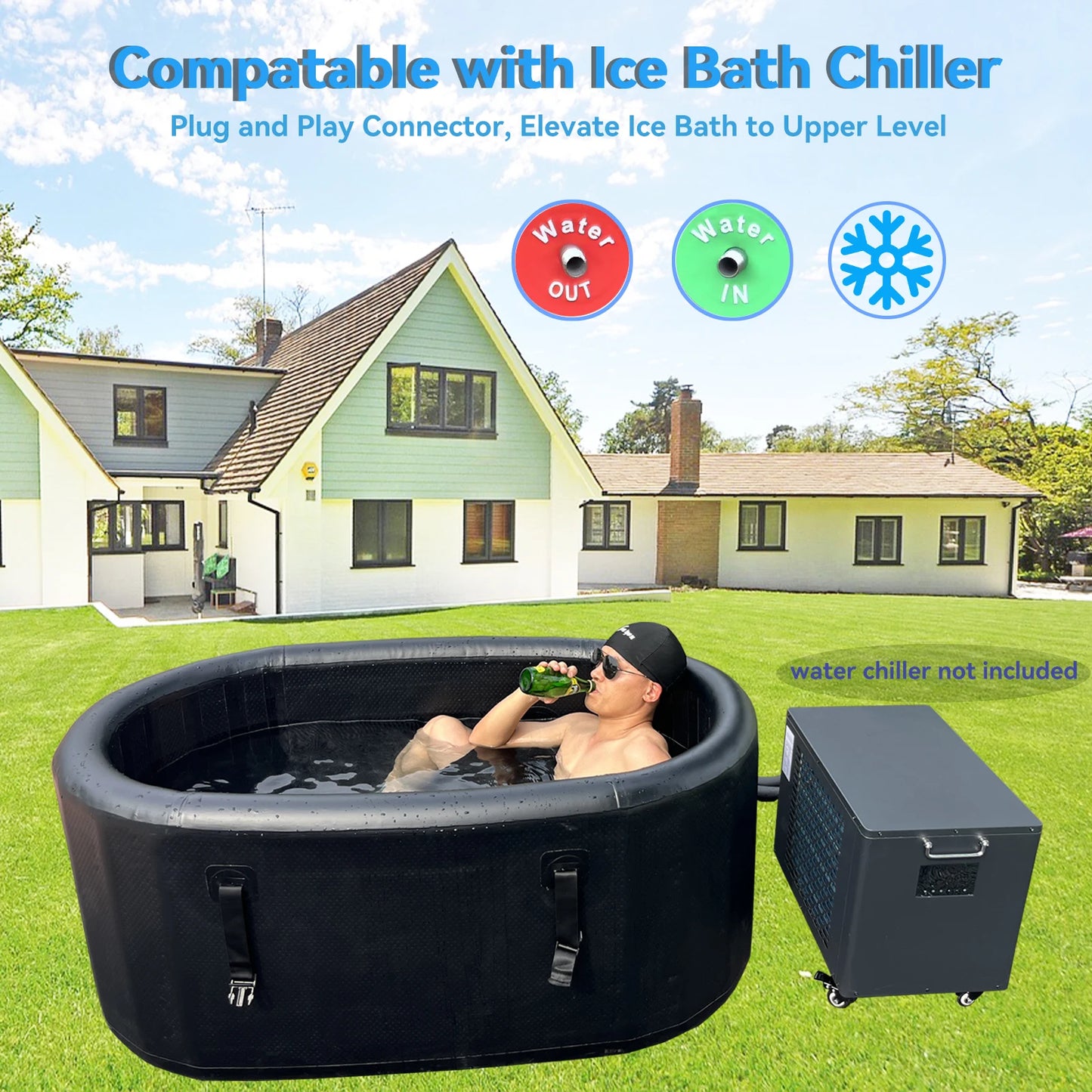 New Design Commercial Ice Bath Pod Inflatable Boiling Recovery Pod Pool Cold Plunges Tub for Chiller One Recovery Barrel