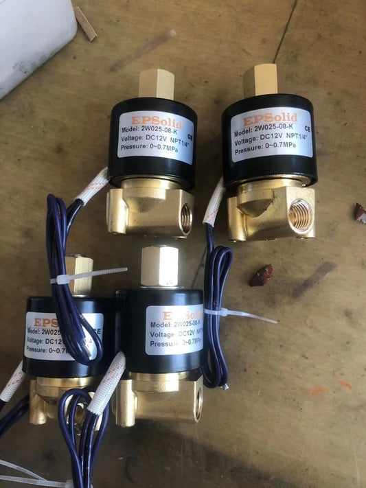 12V DC Electric Solenoid Valve Water Air N/O 1/4\" Brass Body Normally Open Type with 2W025-08-K Wire Lead OEM Customizable by PDG ibma