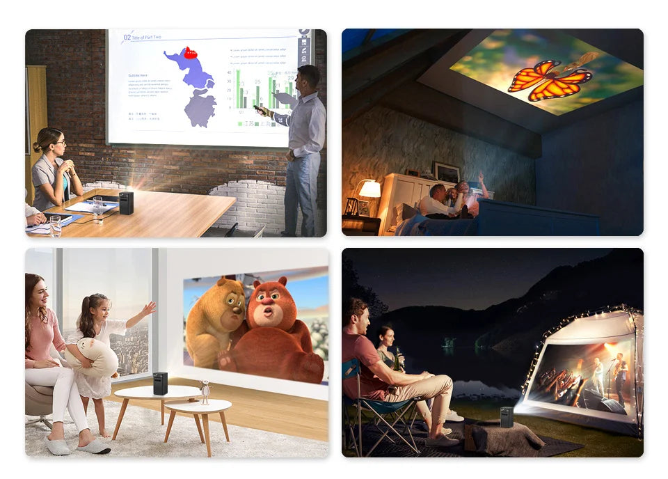 BYINTEK P20 Hot Sale Portable Movie Android Projector 9.0 Smart Video Mirroring 4K Mini Projector for Home Cinema Office