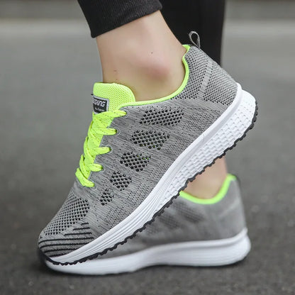 2026 NEW KJ 2024 Fashion Breathable Mesh Walking Vulcanized Shoes Women's White Sports Shoes Women's Tennis Women's Fitness